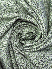 Italian Ice/Black/Light Green 100% Polyester Distressed Weave Jacquard Suiting - NY Designer - 44W