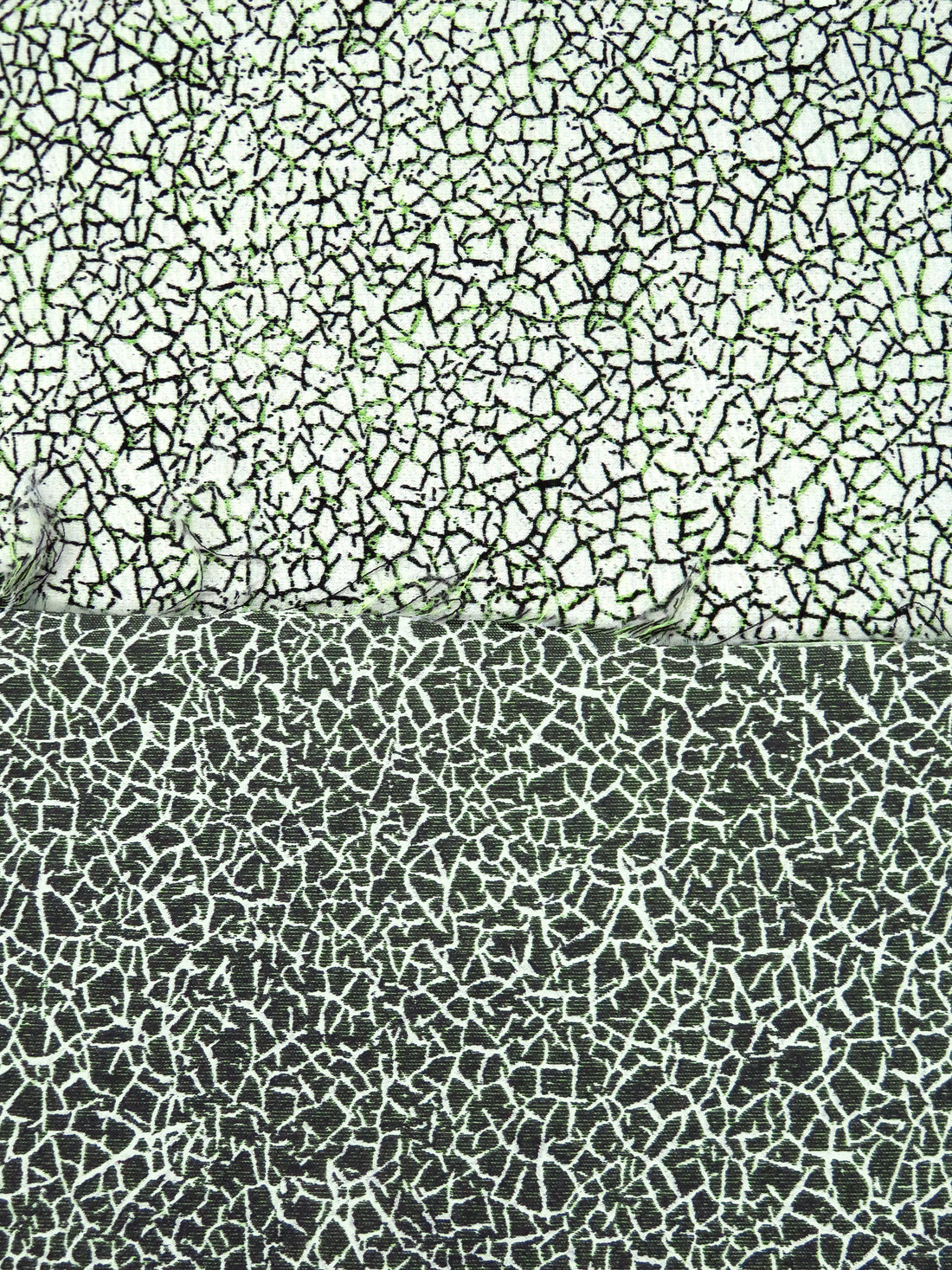 Italian Ice/Black/Light Green 100% Polyester Distressed Weave Jacquard Suiting - NY Designer - 44W