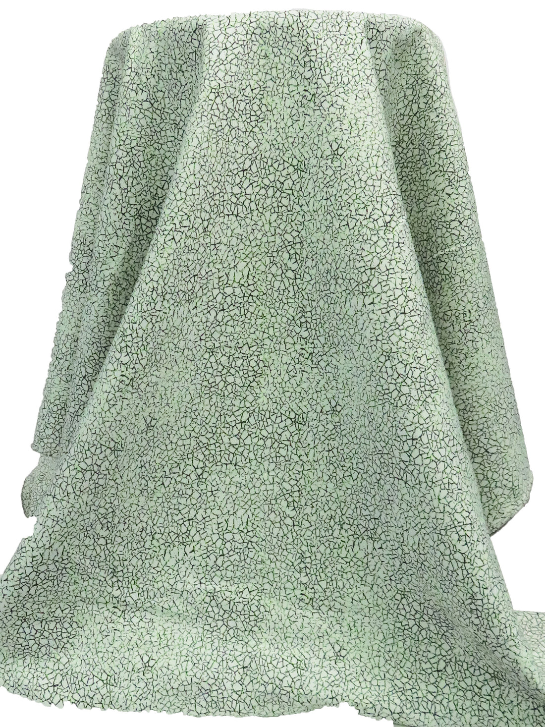 Italian Ice/Black/Light Green 100% Polyester Distressed Weave Jacquard Suiting - NY Designer - 44W