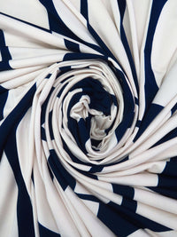 Dark Navy/Bisque Polyester/Lycra Half Dome Rows Print FTY Knit 54W