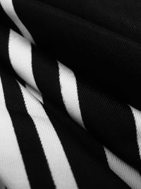 Black/Teal/White/Turquoise Polyester/Lycra Abstract Barcode Print FTY Knit 54W