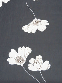 Midnight Navy/White/Chocolate 100% Polyester Floral Print Chiffon 58W