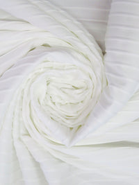 True White Polyester/Lycra Ribbed ITY Knit 54W