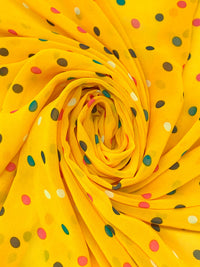 Sunglow/White/Warm Red/Ocean Green 100% Polyester Polka Dot Print Chiffon 58W