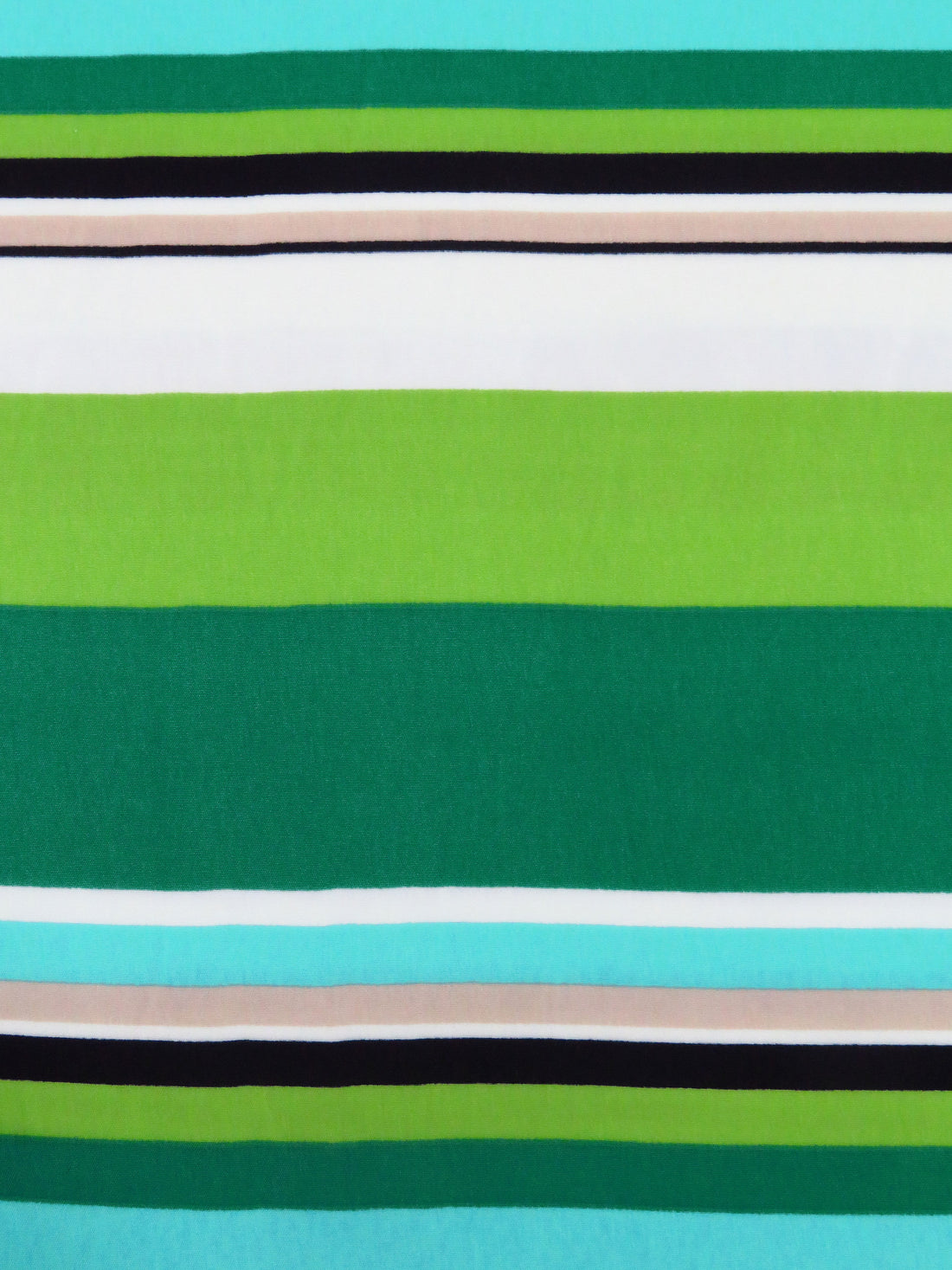 Aqua/Kiwi/White/Multi 100% Polyester Horizontal Stripe Print Blouse Weight Woven 60W