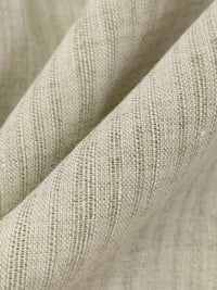 Muted Oat 100% Linen Vertical Leno Weave Stripe Midweight Woven 60W