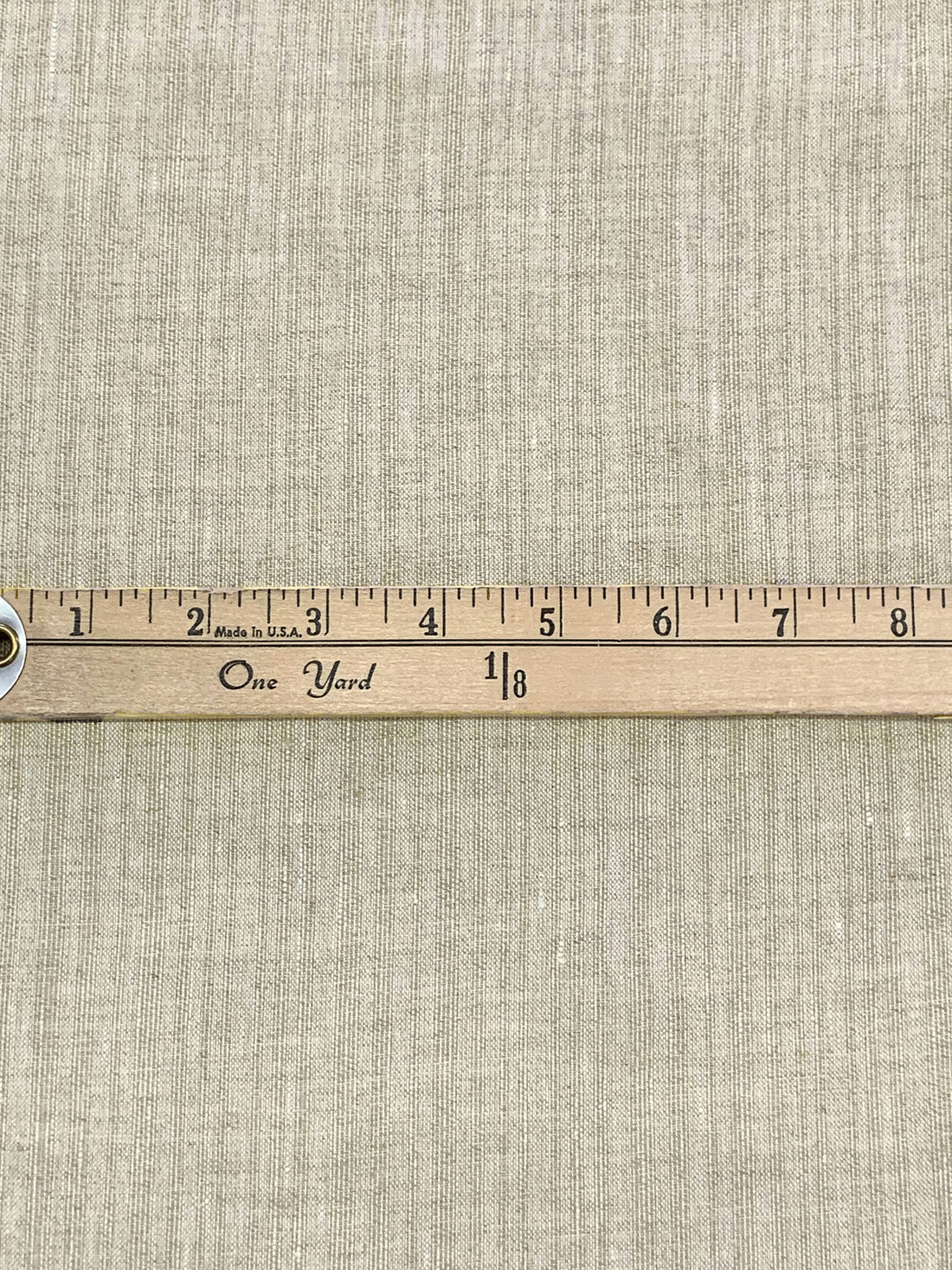 Muted Oat 100% Linen Vertical Leno Weave Stripe Midweight Woven 60W