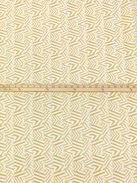 Muted Honey/Eggshell 100% Linen Zig Zag Block Print Heavy-Weight Woven 56W