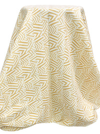 Muted Honey/Eggshell 100% Linen Zig Zag Block Print Heavy-Weight Woven 56W
