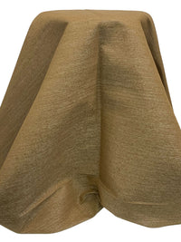 Teddy Bear Brown/Silver 100% Linen Horizontal Metallic Stripe Canvas-Like Heavy-Weight Woven 58W