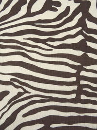 Deep Caviar/Bone 100% Linen Zebra Print Canvas 54W