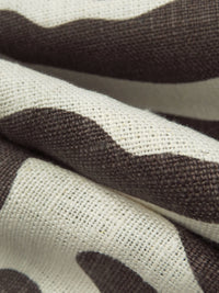 Deep Caviar/Bone 100% Linen Zebra Print Canvas 54W