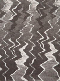 Deep Caviar/Iron/White 100% Linen Abstract Zigzag Print Canvas 56W