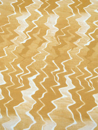 Golden Spice/Sand/White 100% Linen Abstract Zigzag Print Canvas 54W