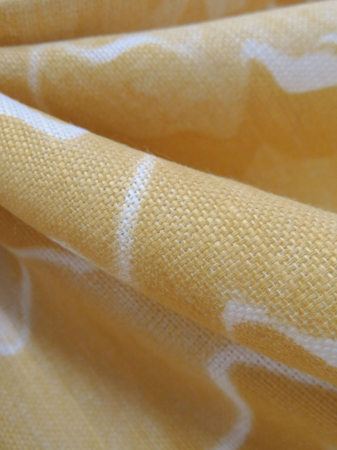 Golden Spice/Sand/White 100% Linen Abstract Zigzag Print Canvas 54W