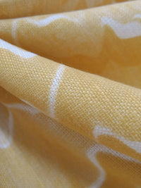 Golden Spice/Sand/White 100% Linen Abstract Zigzag Print Canvas 54W