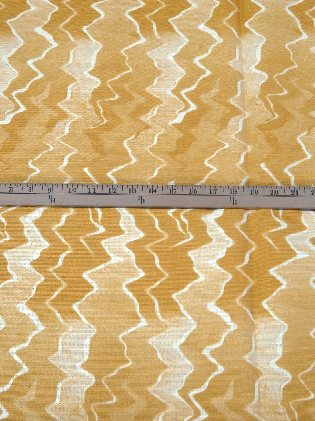 Golden Spice/Sand/White 100% Linen Abstract Zigzag Print Canvas 54W