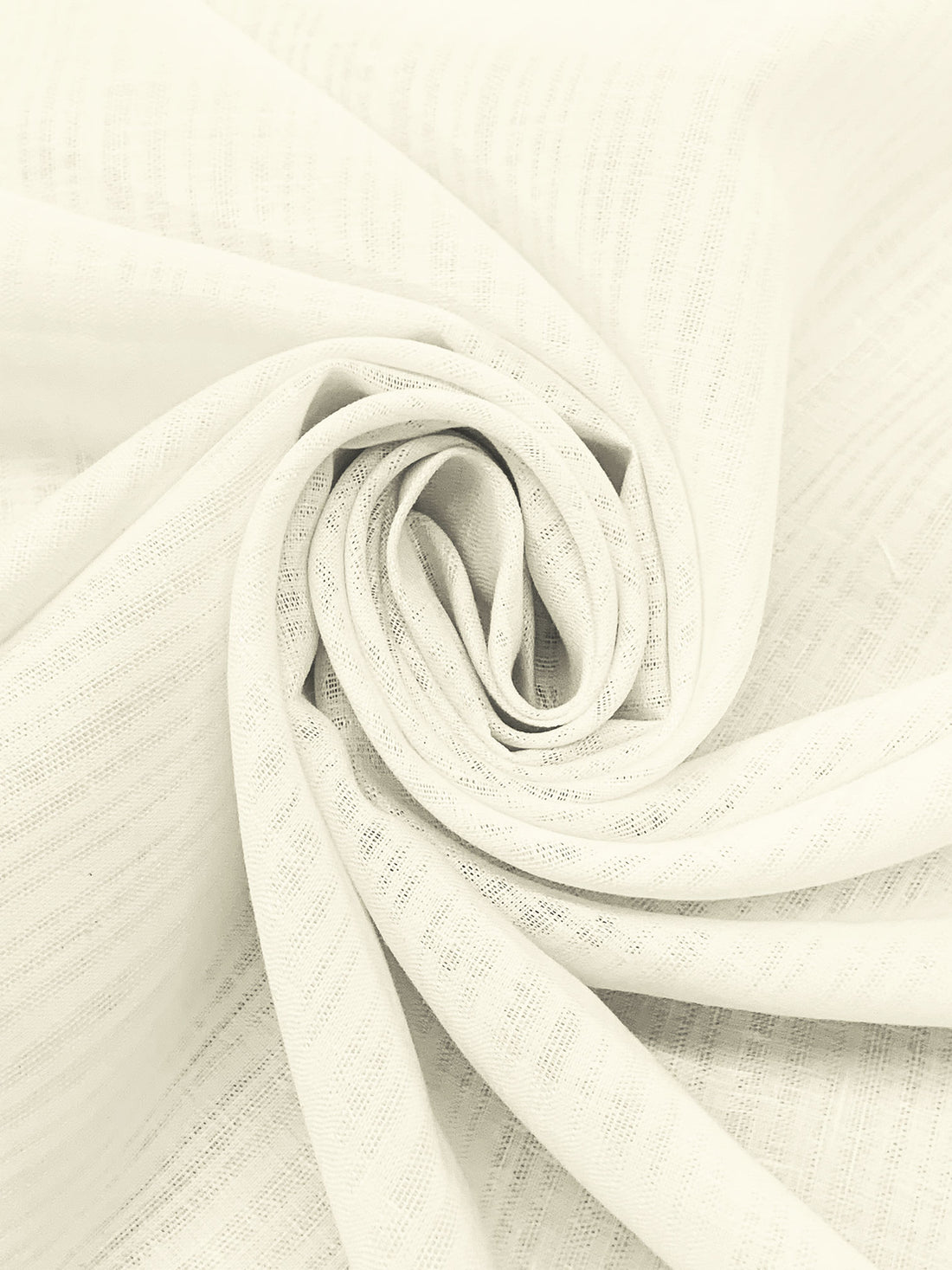 Ivory 100% Linen Vertical Leno Weave Stripe Midweight Woven 58W