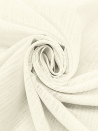 Ivory 100% Linen Vertical Leno Weave Stripe Midweight Woven 58W