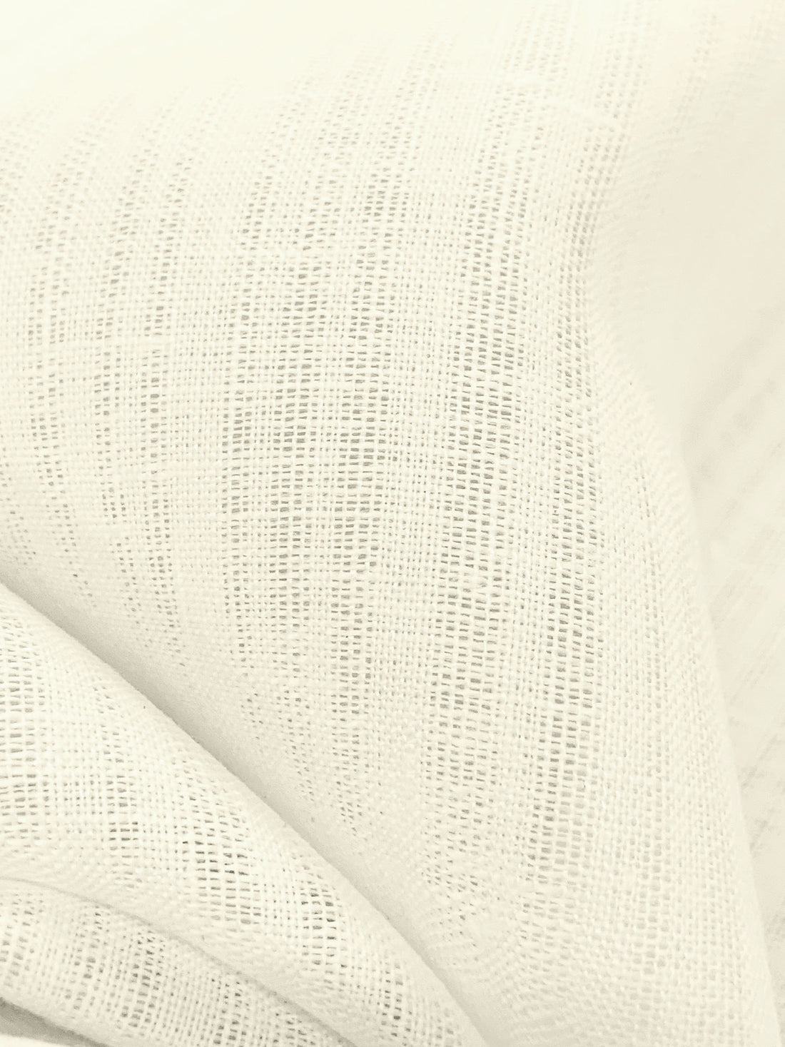 Ivory 100% Linen Vertical Leno Weave Stripe Midweight Woven 58W