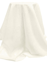 Ivory 100% Linen Vertical Leno Weave Stripe Midweight Woven 58W