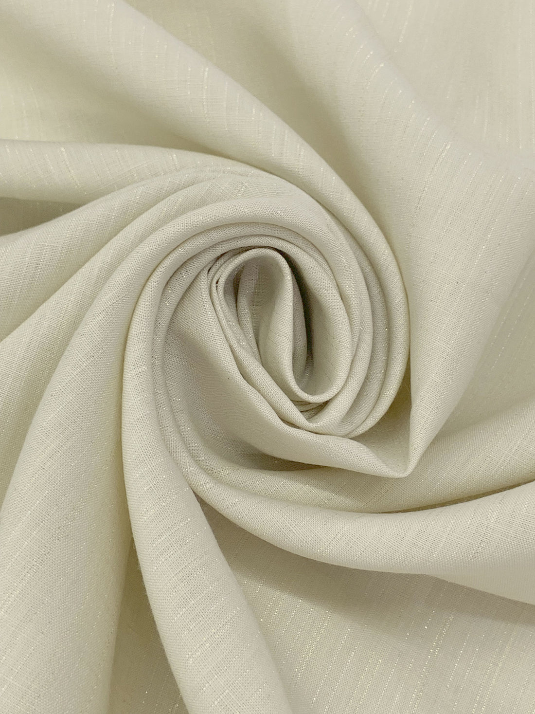 Parchment/Silver/Gold 100% Linen Vertical Metallic Stripe Midweight Woven 62W