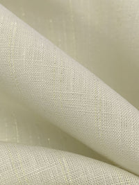 Parchment/Silver/Gold 100% Linen Vertical Metallic Stripe Midweight Woven 62W