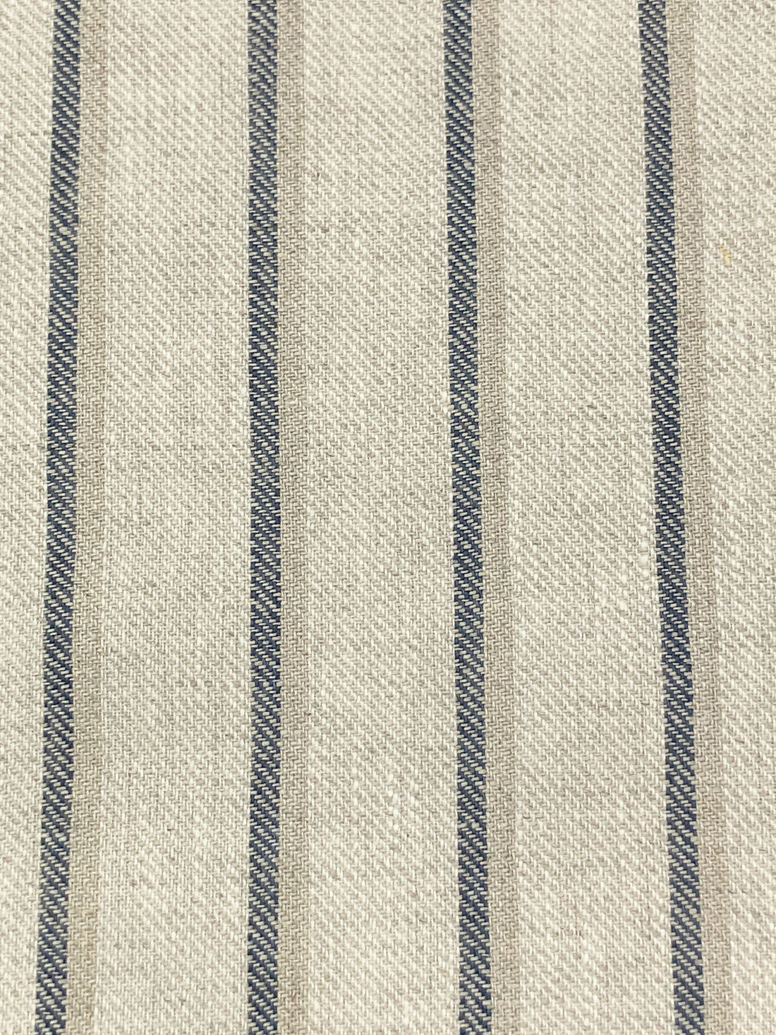 Off-White/Oat/Dark Slate 100% Linen Vertical Stripe Midweight Woven 58W