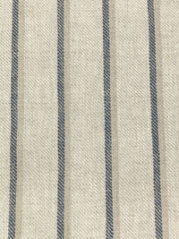 Off-White/Oat/Dark Slate 100% Linen Vertical Stripe Midweight Woven 58W