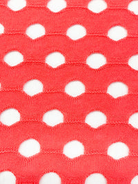 Coral Pink Polyester/Lycra Eyelet Knit 53W