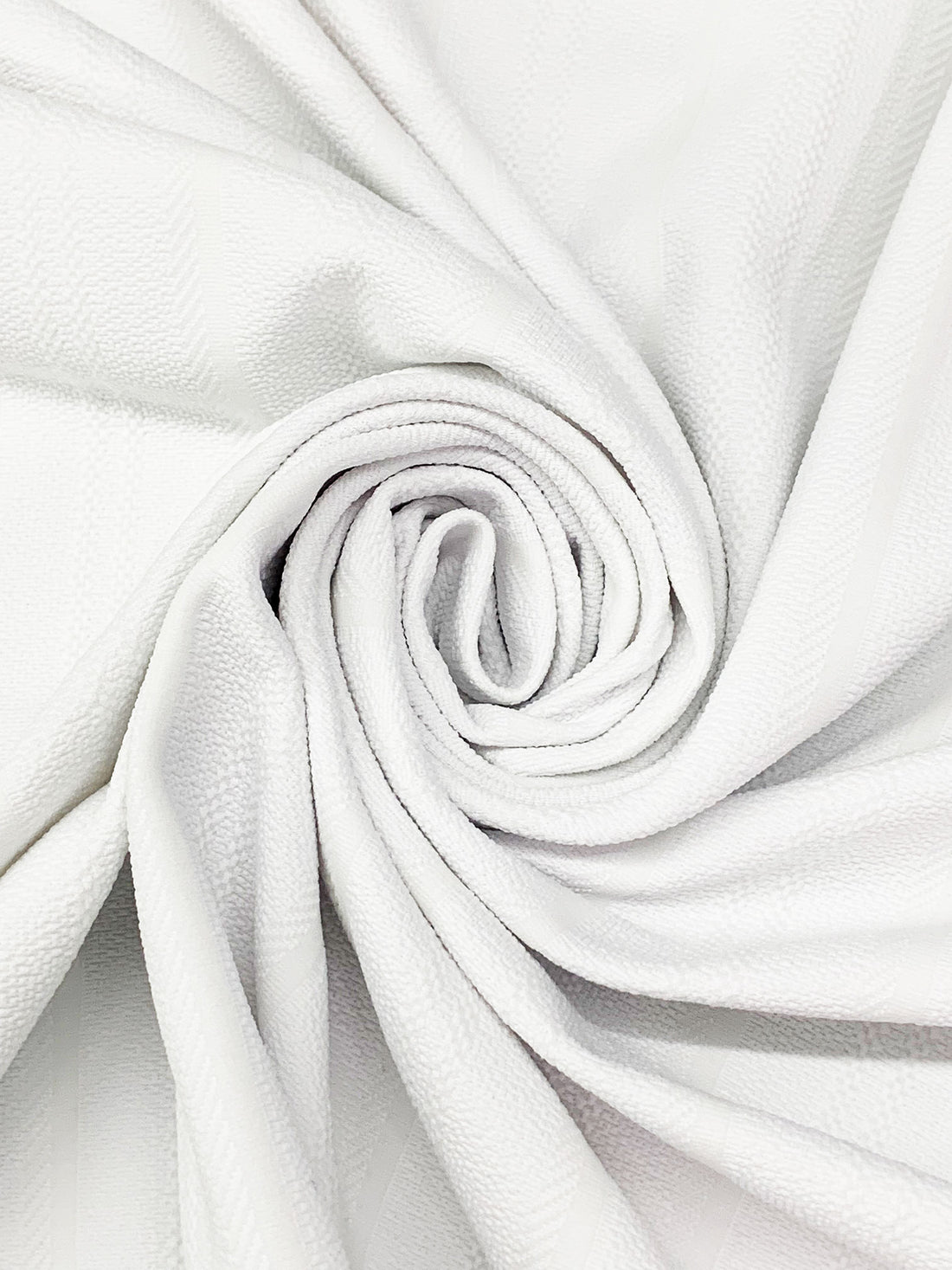 Pure White/Warm White Polyester/Lycra Vertical Stripe Jacquard Double Knit - NY Designer - 44W