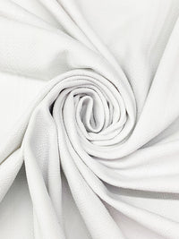 Pure White/Warm White Polyester/Lycra Vertical Stripe Jacquard Double Knit - NY Designer - 44W