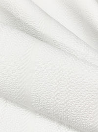 Pure White/Warm White Polyester/Lycra Vertical Stripe Jacquard Double Knit - NY Designer - 44W