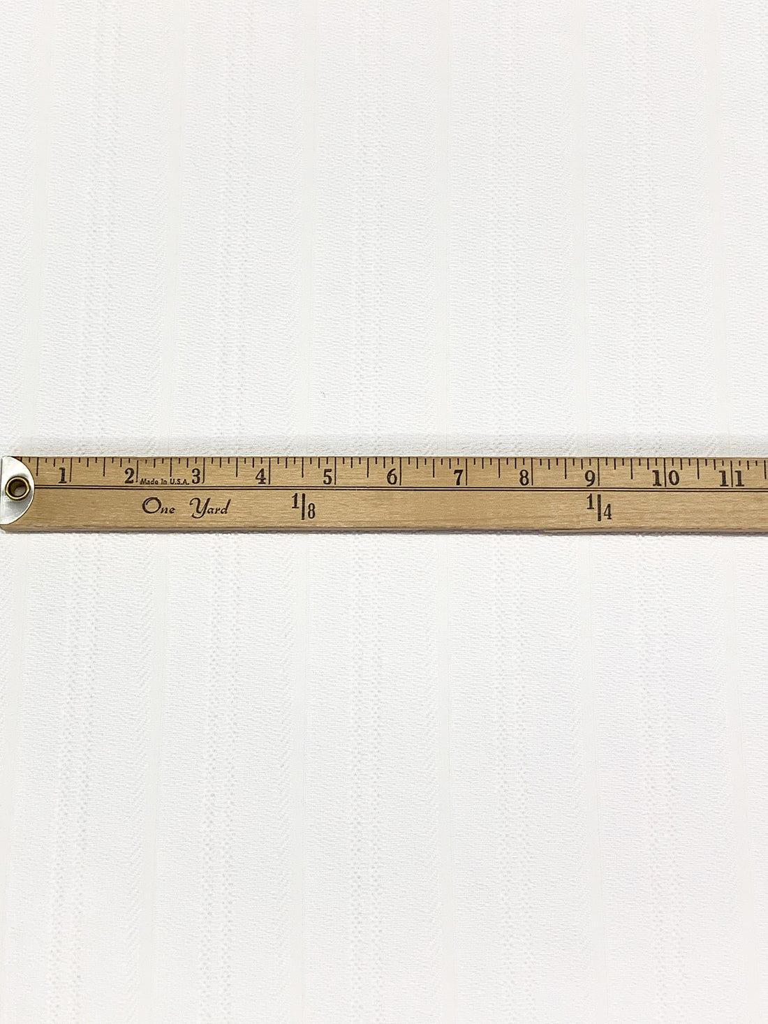 Pure White/Warm White Polyester/Lycra Vertical Stripe Jacquard Double Knit - NY Designer - 44W