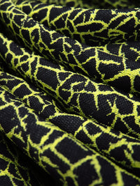 Pear/Black/White 100% Polyester Cracked Earth Weave Reversable Jacquard - NY Designer - 42W