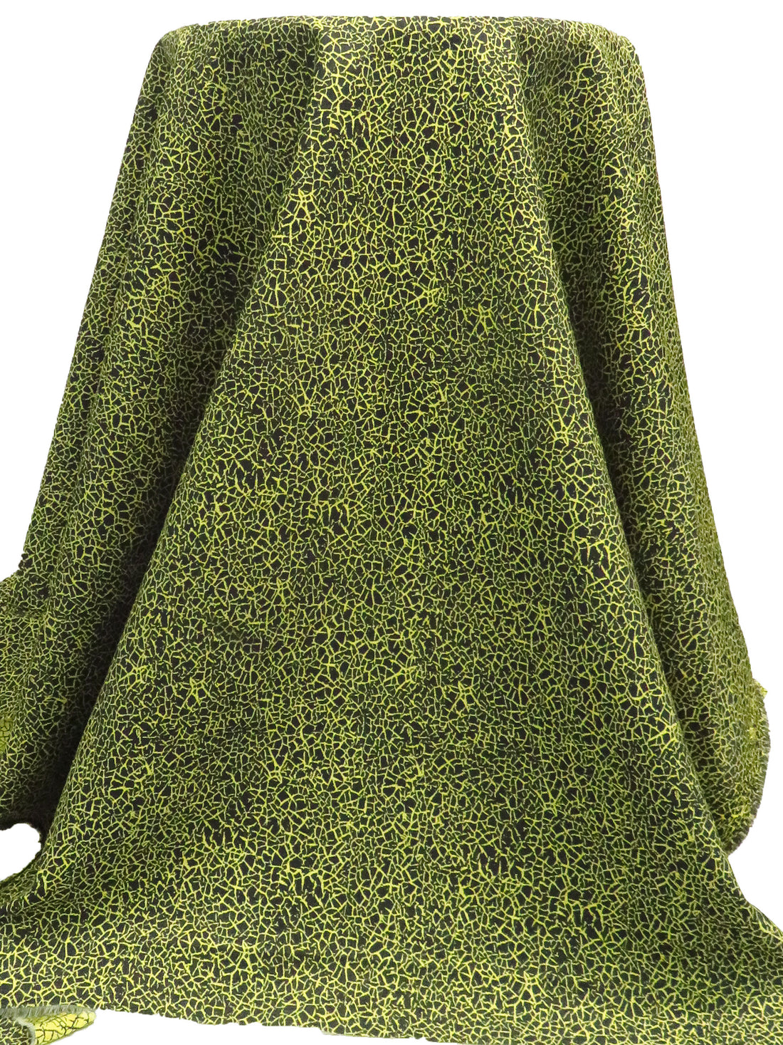 Pear/Black/White 100% Polyester Cracked Earth Weave Reversable Jacquard - NY Designer - 42W