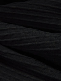 Black Polyester/Lycra Puckered Horizontal Stripe Weave Double Knit - NY Designer - 54W