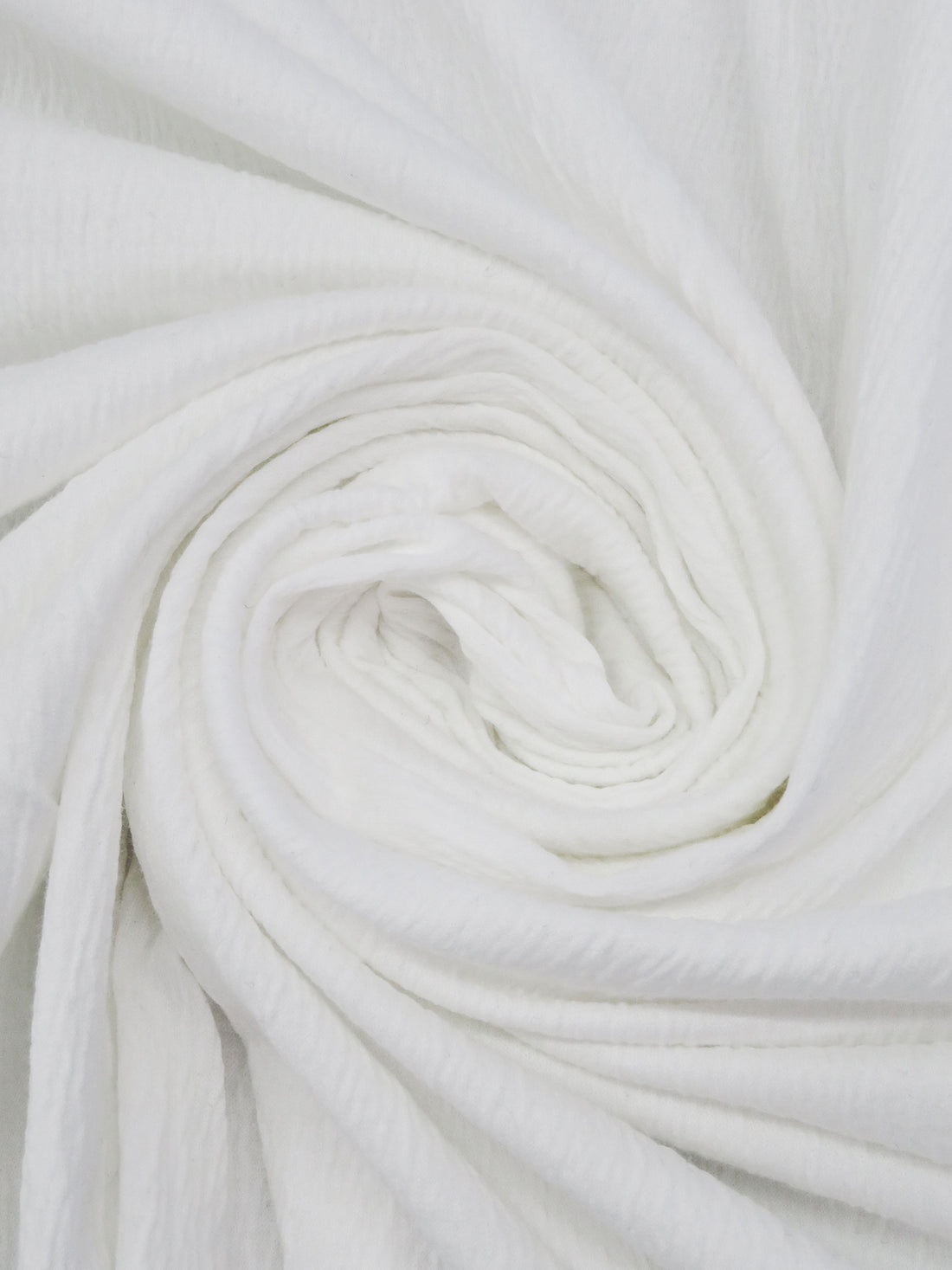 White Polyester/Lycra Crinkle Weave Jersey Knit - NY Designer - 52W