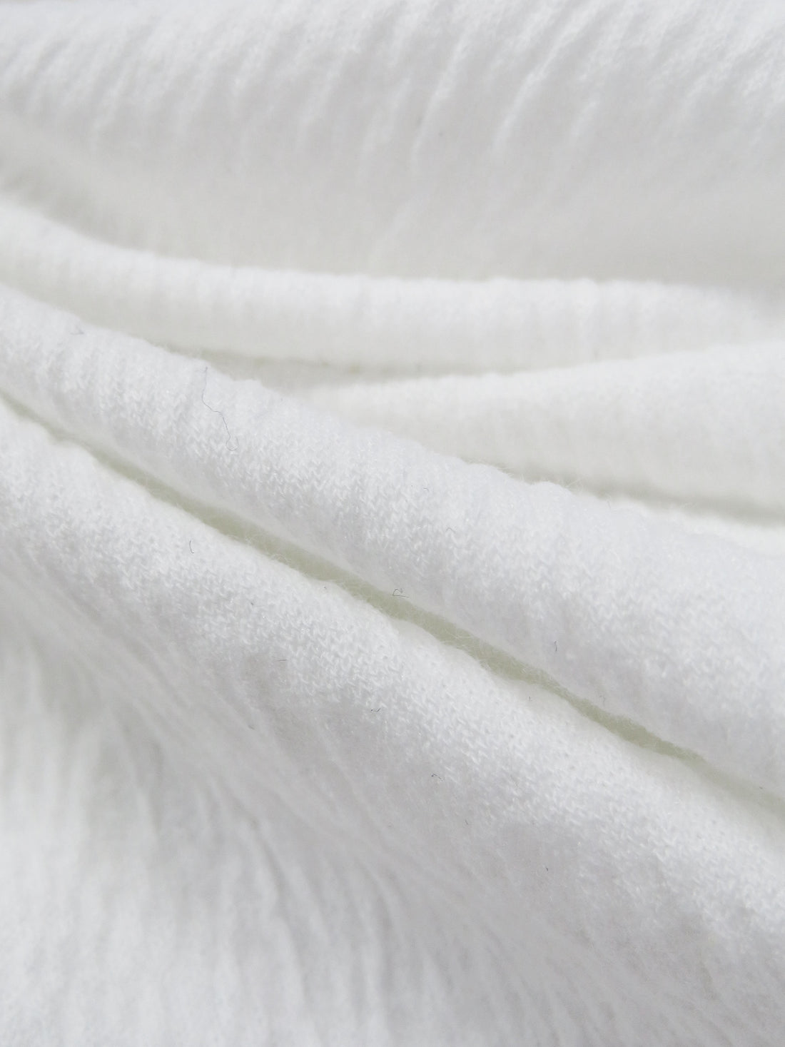 White Polyester/Lycra Crinkle Weave Jersey Knit - NY Designer - 52W