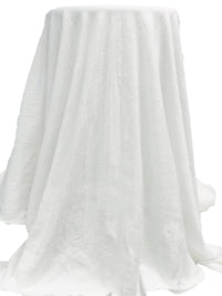 White Polyester/Lycra Crinkle Weave Jersey Knit - NY Designer - 52W