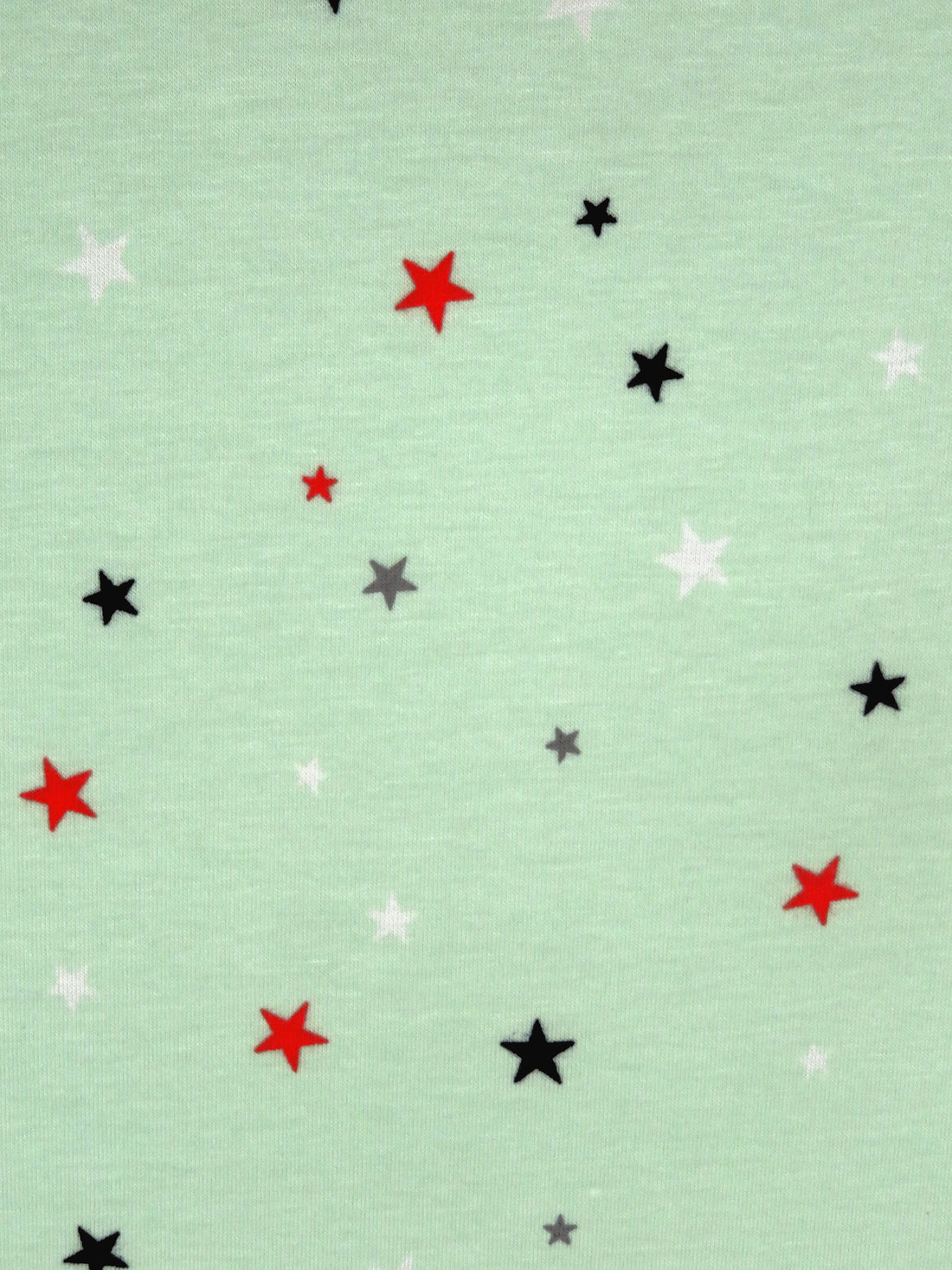 Celadon/Scarlet/Black/Multi Rayon/Lycra Stars Print Jersey Knit 60W