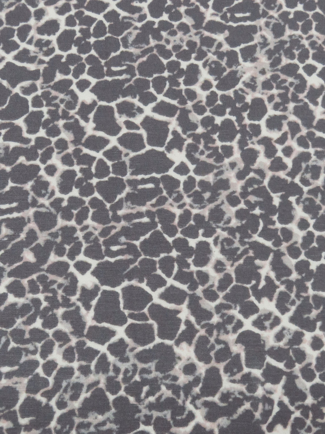 Lava Gray/Pale Dusty Beige/Muted Ballet Pink Rayon/Lycra Abstract Animal Print Jersey Knit 60W