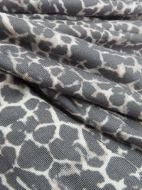 Lava Gray/Pale Dusty Beige/Muted Ballet Pink Rayon/Lycra Abstract Animal Print Jersey Knit 60W