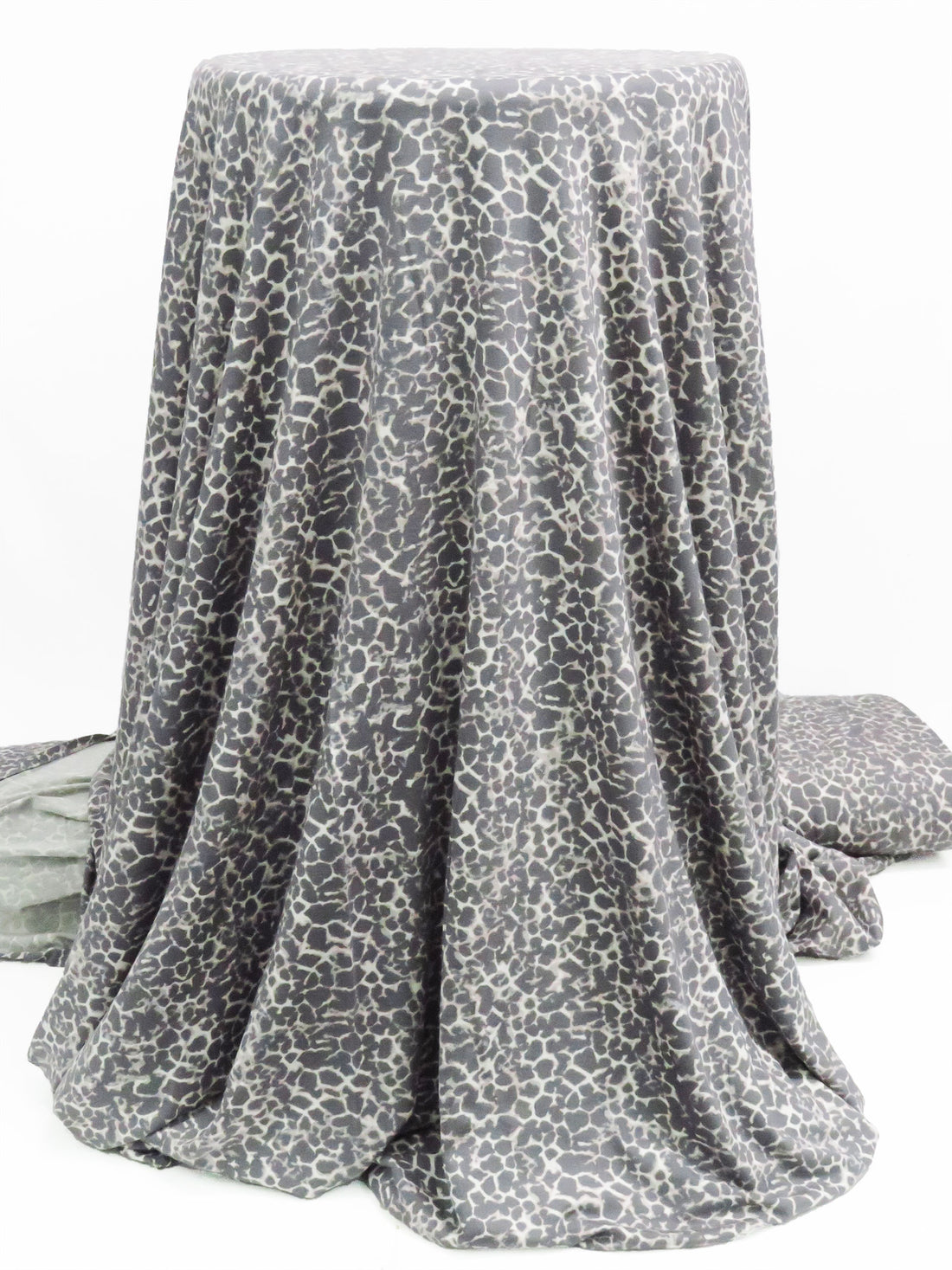 Lava Gray/Pale Dusty Beige/Muted Ballet Pink Rayon/Lycra Abstract Animal Print Jersey Knit 60W