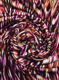 Black/Jazzberry Jam/Coral/Multi Polyester/Lycra Abstract Print DTY Knit 58W