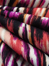 Black/Jazzberry Jam/Coral/Multi Polyester/Lycra Abstract Print DTY Knit 58W