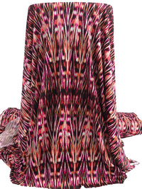 Black/Jazzberry Jam/Coral/Multi Polyester/Lycra Abstract Print DTY Knit 58W