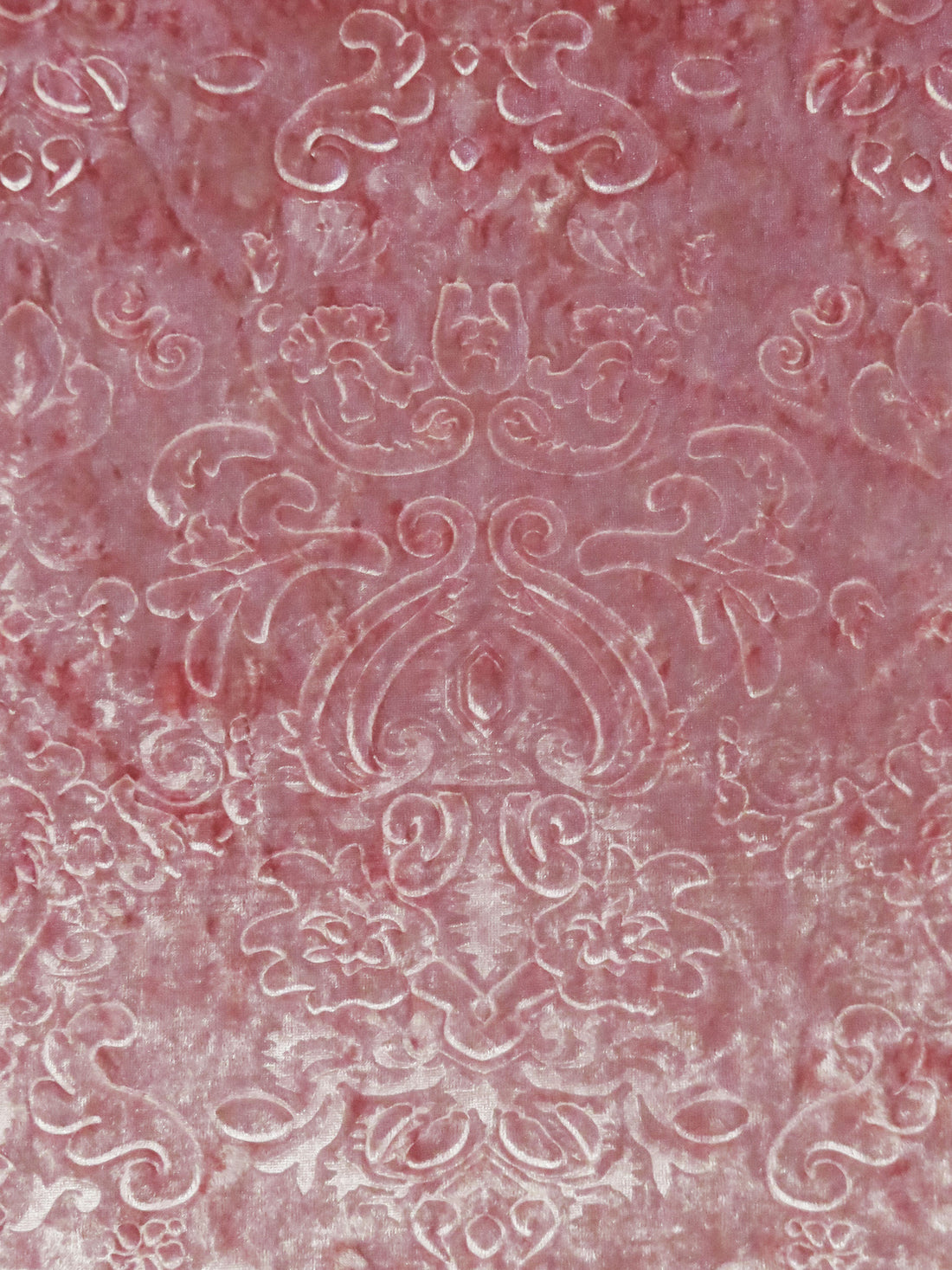 Soft Flamingo Polyester/Lycra Damask Embossed Velvet Knit 58W