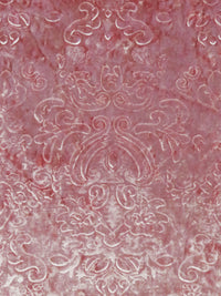 Soft Flamingo Polyester/Lycra Damask Embossed Velvet Knit 58W