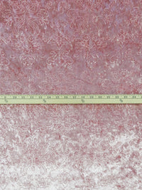 Soft Flamingo Polyester/Lycra Damask Embossed Velvet Knit 58W